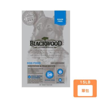 美國BLACKWOOD柏萊富-天然寵糧極鮮無穀全齡低敏呵護配方(白鮭魚+豌豆)15LB(6.8KG)