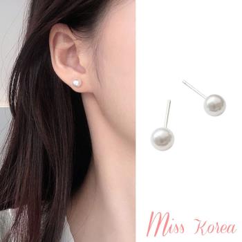 【MISS KOREA】韓國設計S925銀針溫柔氣質經典珍珠耳環 (2款任選)