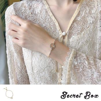 【SECRET BOX】韓國設計微鑲美鑽O形典雅氣質手鍊