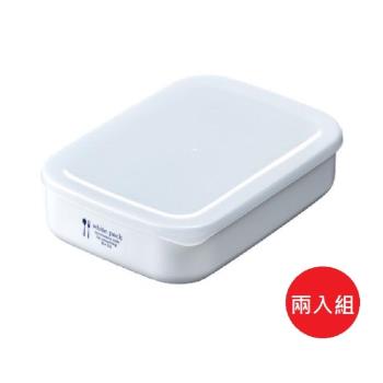 日本製 Nakaya K554 純白扁長方型保鮮盒 800mL 2入組