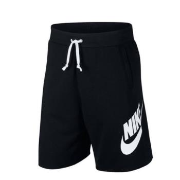 NIKE 男 夏休閒 棉質 五分短褲 黑 褲管不修邊 雙側口袋 白色 大LOGO AR2376010【TOP QUEEN】