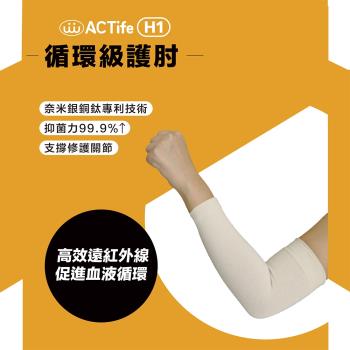 萬泰ACTife-H1循環級舒適手肘護具2入銀銅鈦抗菌產品