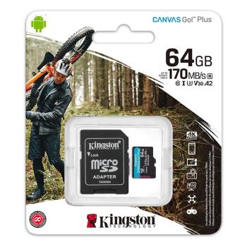Kingston 金士頓 64GB microSDXC UHS-I U3 V30 A2 記憶卡 SDCG3/64GB