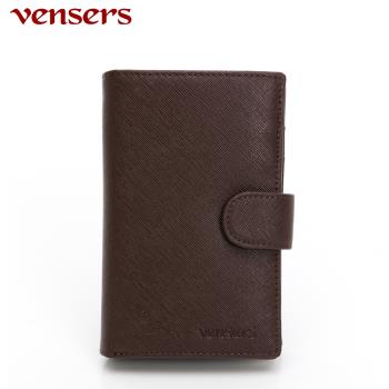 vensers 小牛皮潮流個性皮夾(TA500304咖啡中夾)