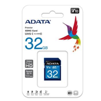 ADATA 威剛 32GB 100MB/s SDHC UHS-I U1 C10 V10 記憶卡
