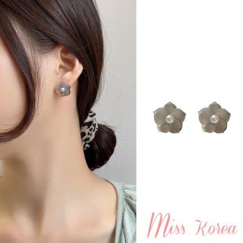 【MISS KOREA】韓國設計S925銀針氣質清新花朵造型耳環 (2色任選)