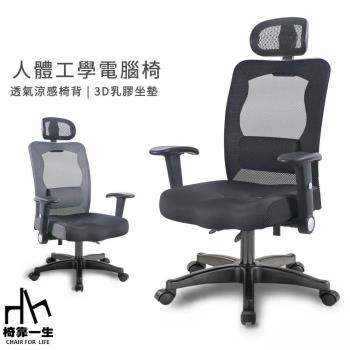 【椅靠一生】夏洛特頭枕護腰臀部機能型電腦椅(電腦椅/可升降可收把手/旋轉椅/人體工學椅/椅凳/書桌椅)
