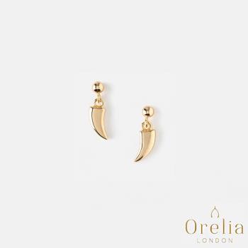  英國 Orelia Mini Tusk 時尚魅力號角鍍金耳環