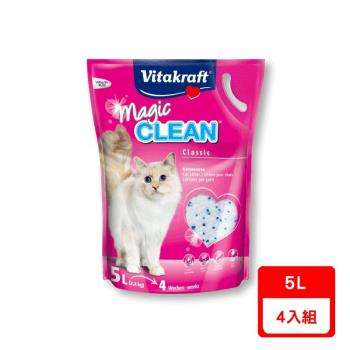德國Vitakraft VITA Magic clean神奇抗菌水晶貓砂-原味5L(2.2kg) X4入組(23019)