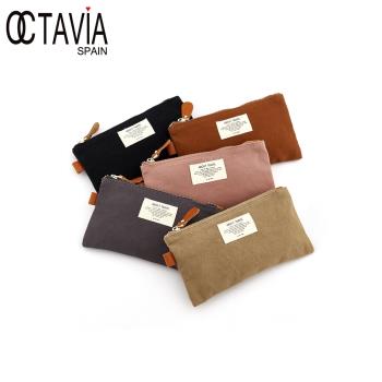 OCTAVIA8 收納狂棉布配皮口罩筆袋3C萬用收納小包