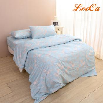 【LooCa】石墨烯遠紅外線四件式寢具組(加大6尺)-優雅藍