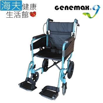 吉律 機械式輪椅(未滅菌)【海夫健康生活館】吉律工業 搬運型 折背鋁輪椅 18吋座寬(GMP-L6CF)