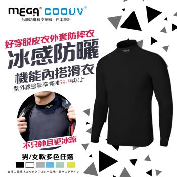 【MEGA COOUV】男款-防曬涼感機能內搭衣滑衣 UV-M301 涼感內搭衣 重機滑衣