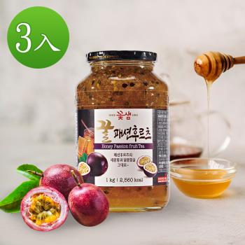 【韓味不二】3罐組-花泉蜂蜜百香果茶1kg-韓國進口