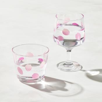 有種創意 - 日本富硝子 - 變色自由杯 + 短腳酒杯 - 吉野櫻花雨 - 雙件組 (220ml)