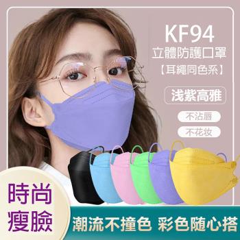 KF94成人4D同色系耳繩口罩(1包10入) 多色任選