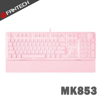 FANTECH MK853 白光燈效多媒體機械式電競鍵盤(英文版)-櫻花粉