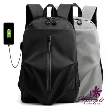 【iSFun】極簡線型＊輕巧減壓充電筆電後背包/2色可選