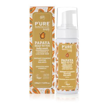 【澳洲 Pure Papayacare】木瓜嬰兒頭到腳趾沐浴慕斯   150ml/瓶