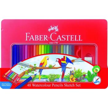 德國Faber-Castell紅盒水性色鉛筆(48色)