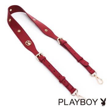 PLAYBOY - 簍空釘/兔頭五金裝飾背帶 PLAYBOY背帶系列 - 紅色
