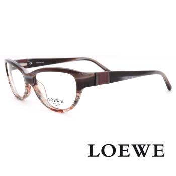 【LOEWE 羅威】小清新LOGO款-微圓框光學眼鏡(紋路款 - VLW755-0AEP)
