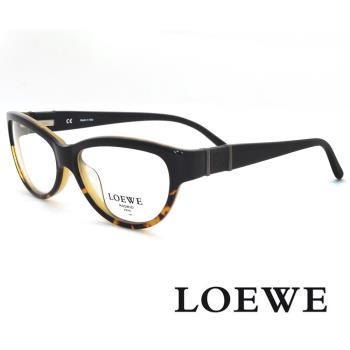 【LOEWE 羅威】小清新LOGO款-微圓框光學眼鏡(黑 - VLW755-0U64)
