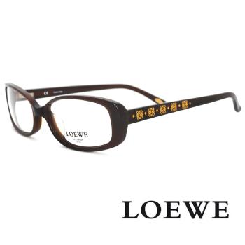 【LOEWE 羅威】西班牙皇室品牌 經典必備光學眼鏡(黑 - VLW749-0958)