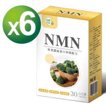 【辰鑫生技】高純度NMN 6入組(NMN，專利蠶絲蛋白，Q10，賽洛美，每盒30顆，共180顆)