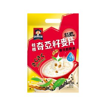 【QUAKER 桂格】奇亞籽麥片-重乳鮮奶茶30*10包/袋(營養早餐推薦)