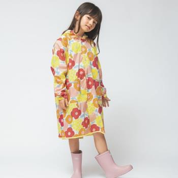 日本Wpc. 克拉拉花朵M 空氣感兒童雨衣/防水外套 附收納袋(95-120cm)