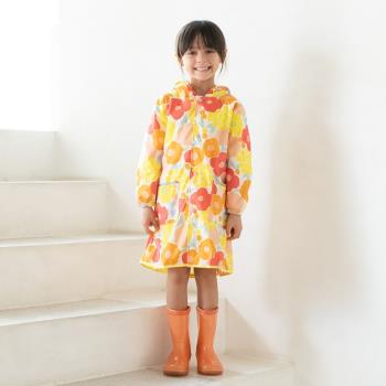 日本Wpc. 克拉拉花朵L 空氣感兒童雨衣/防水外套 附收納袋(120-140cm)