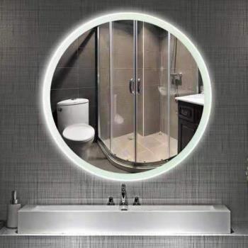 H&amp;R安室家 波爾多 智能LED發光觸控圓型燈鏡/掛鏡/浴鏡/化妝鏡/鏡子ZA0196