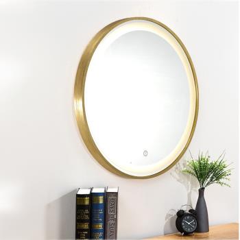 H&R安室家 60cm里昂 智能LED發光觸控圓型燈鏡 ZA0201(掛鏡/浴鏡/化妝鏡/鏡子)