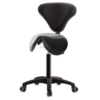 GXG 立體泡棉 小馬鞍加椅背 工作椅 塑膠腳/防刮輪 TW-81T8 EX