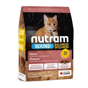 加拿大NUTRAM紐頓-S1均衡健康系列-雞肉+鮭魚幼貓 1.13kg(2.5lb) X2包組(NU-10270)