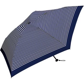 日本KIU Air-Light Large 48035 藍白條紋 空氣感 130g 摺疊/抗UV晴雨傘 雨傘