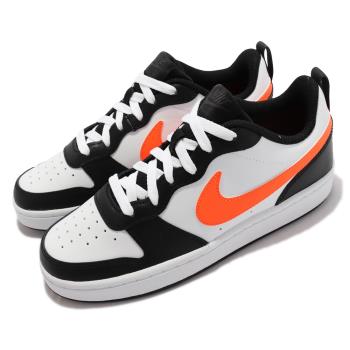 Nike 休閒鞋 Court Borough Low 2 女鞋 經典 舒適 皮革 球鞋 穿搭 大童 撞色 白 橘 BQ5448-115