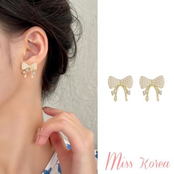 【MISS KOREA】韓國設計925銀針唯美珍珠美鑽氣質耳環