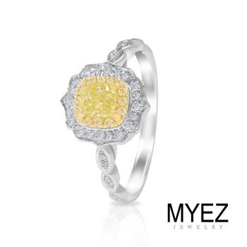 MYEZ 30分天然黃彩鑽18K金鑽戒女戒 柔情(Fancy Light Yellow)