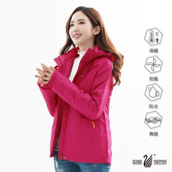 【遊遍天下】 女款防風透濕保暖無車縫羽絨機能外套KF2210001玫紅