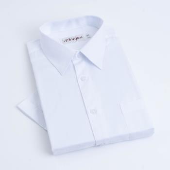 【CHINJUN/35系列】勁榮抗皺襯衫-短袖、白底條紋、s8026