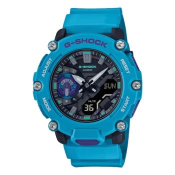 【CASIO 卡西歐】CASIO G-SHOCK 數位雙顯 碳核心防護構造 樹脂錶帶 防水 200 米 雙 LED 燈(GA-2200-2A)