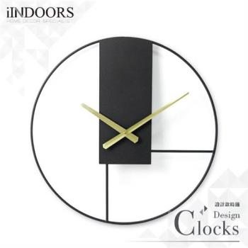 【iINDOORS】Loft 簡約設計時鐘-蒙德里黑43cm