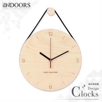 【iINDOORS】Loft 簡約設計時鐘-樺木黑針30cm