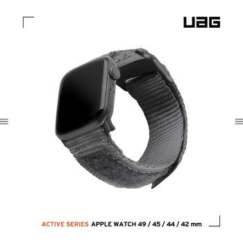 UAG Apple Watch 42/44/45/49mm 時尚尼龍錶帶-黑灰