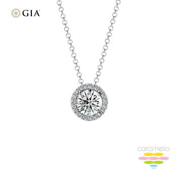 彩糖鑽工坊 GIA 1克拉鑽石 F成色 18K 鑽石項鍊 3EX+八心八箭 