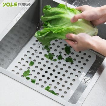 YOLE悠樂居-日本SANADA廚房多功能水槽瀝水墊(2片)#1134042