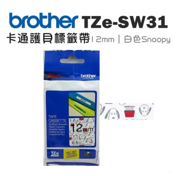 Brother TZe-SW31 護貝標籤帶 ( 12mm 白色SNOOPY )