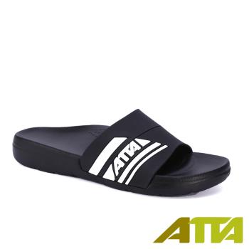 【ATTA】足壓分散★流線均壓室外拖鞋-黑白
